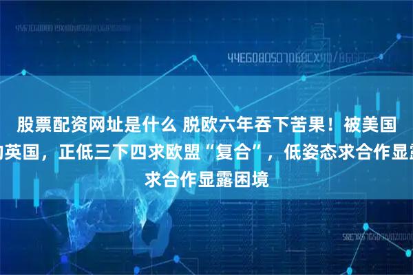 股票配资网址是什么 脱欧六年吞下苦果！被美国坑惨的英国，正低三下四求欧盟“复合”，低姿态求合作显露困境