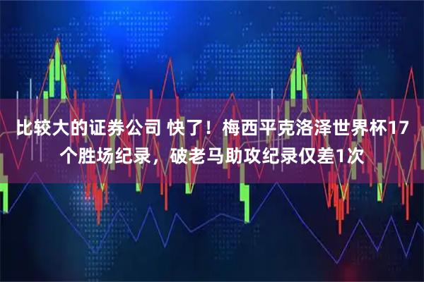 比较大的证券公司 快了！梅西平克洛泽世界杯17个胜场纪录，破老马助攻纪录仅差1次